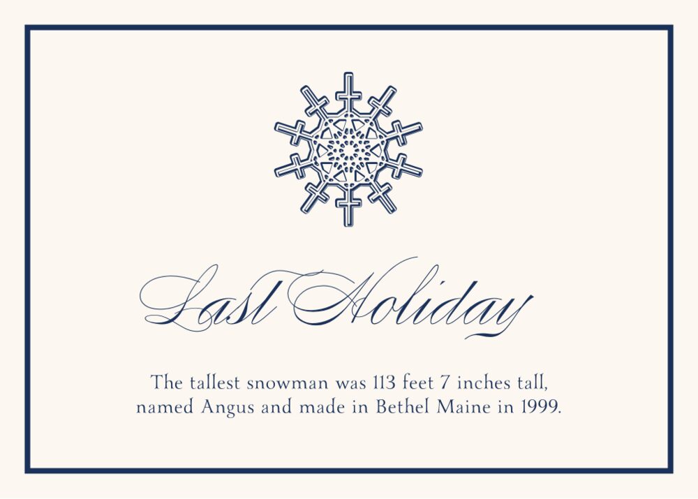 Snowflakes Drawings Assortment Memorabilia Table Cards with Unique